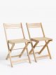 Acacia Wood Foldable Garden Dining Chairs, Set of 2, Natural