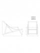 Acacia Wood Deck Chair Frame & Sling, Natural/White