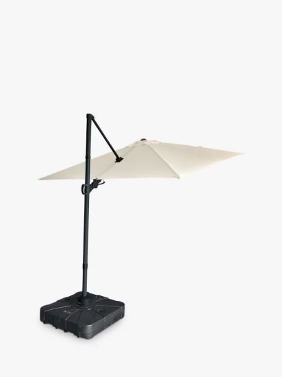 Freestanding 360 Aluminium Wind-Up Parasol & Base, 2.5m